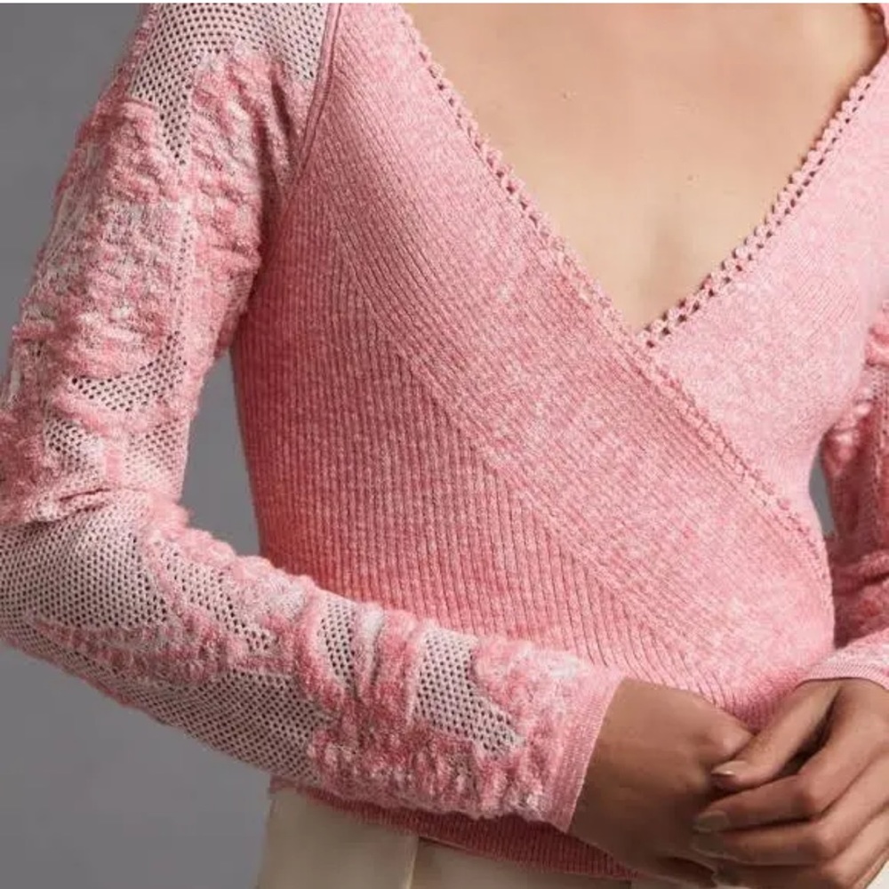 Anthropologie Wrap Lace Sweater - Picture 2 of 7